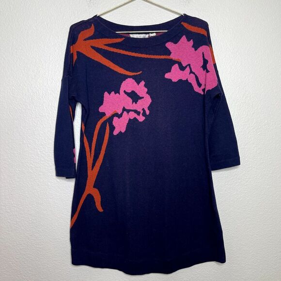 Field Flower Anthropologie Sweater Tunic Dress Small Megara Floral Twee Soft - Picture 2 of 11
